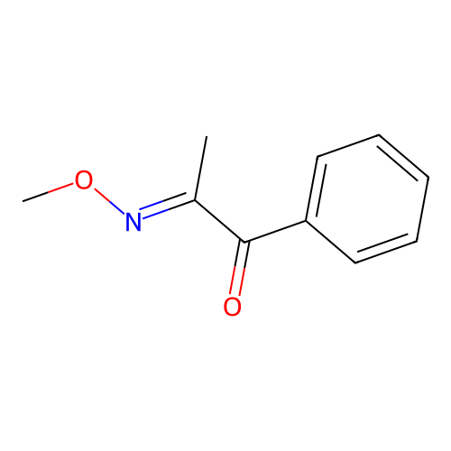 (2E)-2-methoxyimino-1-phenylpropan-1-one structure