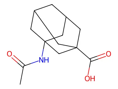 (5S,7R)-3-acetamidoadamantane-1-carboxylic acid structure