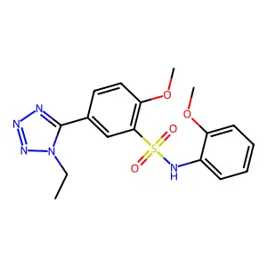 5-(1-ethyl-1H-tetrazol-5-yl)-2-methoxy-N-(2-methoxyphenyl)benzenesulfonamide structure