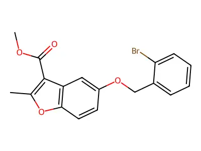Methyl 5-[(2-bromophenyl)methoxy]-2-methyl-1-benzofuran-3-carboxylate structure