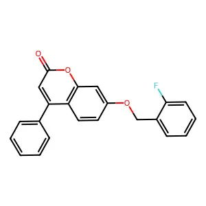 7-[(2-fluorobenzyl)oxy]-4-phenyl-2H-chromen-2-one structure