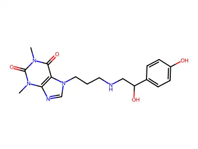 7-(3-((2-Hydroxy-2-(p-hydroxyphenyl)ethyl)amino)propyl)theophylline structure