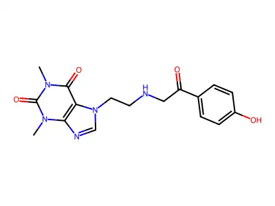 Theophylline, 7-(2-((4-hydroxybenzoylmethyl)amino)ethyl)- structure
