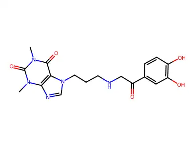 Theophylline, 7-(3-((3,4-dihydroxybenzoylmethyl)amino)propyl)- structure