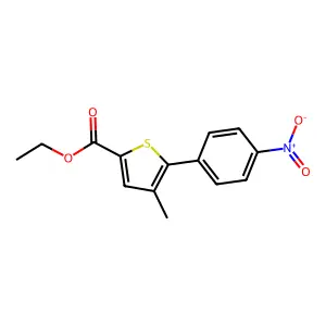 2-Thiophenecarboxylic acid, 4-methyl-5-(4-nitrophenyl)-, ethyl ester structure