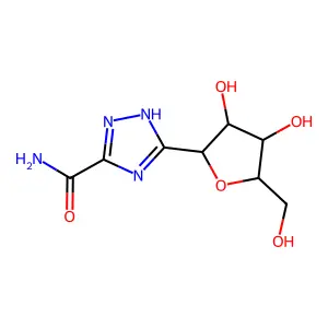 5-beta-D-Ribofuranosyl-1H-1,2,4-triazole-3-carboxamide structure