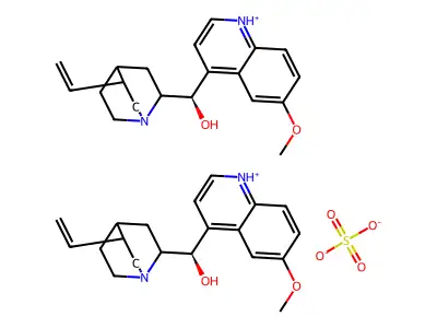 Cinchonan-9-ol, 6'-methoxy-, (8a,9R)-, sulfate (2:1) (salt) structure