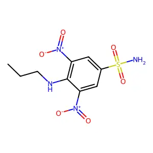 3,5-Dinitro-4-(propylamino)benzenesulfonamide structure