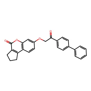 7-[2-oxo-2-(4-phenylphenyl)ethoxy]-2,3-dihydro-1H-cyclopenta[c]chromen-4-one structure