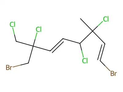 1-Bromo-7-(bromomethyl)-3,4,7,8-tetrachloro-3-methylocta-1,5-diene structure