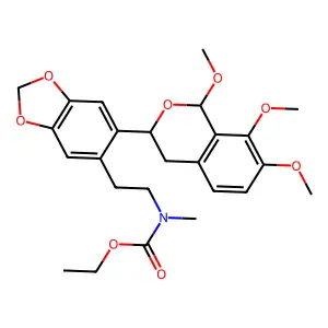 ethyl N-methyl-N-[2-[6-(1,7,8-trimethoxy-3,4-dihydro-1H-isochromen-3-yl)-1,3-benzodioxol-5-yl]ethyl]carbamate structure