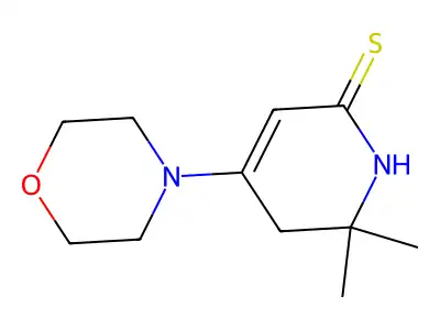 2,2-Dimethyl-4-morpholin-4-yl-1,3-dihydropyridine-6-thione structure