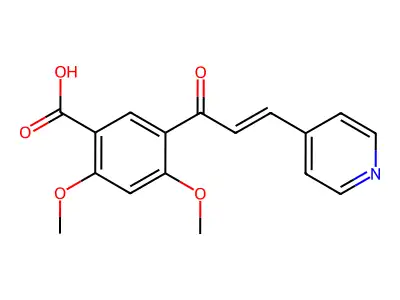 2,4-Dimethoxy-5-(3-pyridin-4-ylprop-2-enoyl)benzoic acid structure