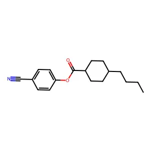 Cyclohexanecarboxylic acid, 4-butyl-, 4-cyanophenyl ester, trans- structure