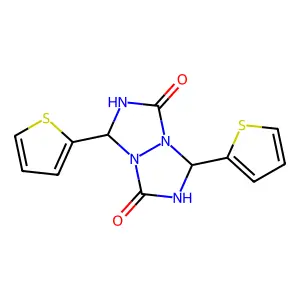 3,7-Di(2-thienyl)tetrahydro-1H,5H-(1,2,4)triazolo(1,2-a)(1,2,4)triazole-1,5-dione structure