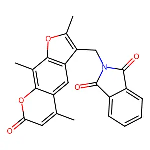 2-[(2,5,9-Trimethyl-7-oxofuro[3,2-g]chromen-3-yl)methyl]isoindole-1,3-dione structure
