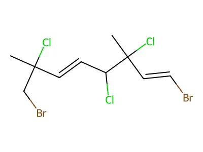 1,5-Octadiene, 1,8-dibromo-3,4,7-trichloro-3,7-dimethyl-, (E,E)- structure