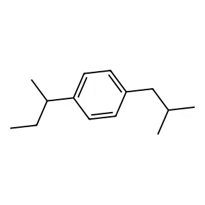 Benzene, 1-(1-methylpropyl)-4-(2-methylpropyl) structure