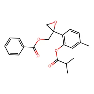 [2-[4-Methyl-2-(2-methylpropanoyloxy)phenyl]oxiran-2-yl]methyl benzoate structure