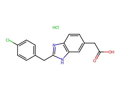 1H-Benzimidazole-5-acetic acid, 2-((4-chlorophenyl)methyl)-, monohydrochloride structure