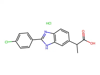 2-(4-Chlorophenyl)-alpha-methyl-1H-benzimidazole-5-acetic acid monohydrochloride structure