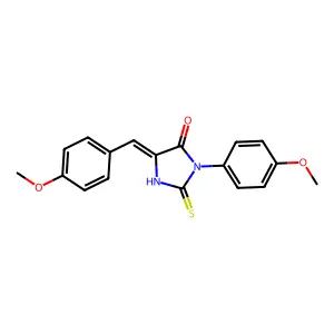 2-Mercapto-5-(4-methoxy-benzylidene)-3-(4-methoxy-phenyl)-3,5-dihydro-imidazol-4-one structure