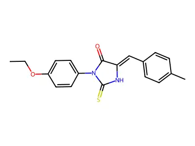 4-Imidazolidinone, 3-(4-ethoxyphenyl)-5-((4-methylyphenyl)methylene)-2-thioxo- structure