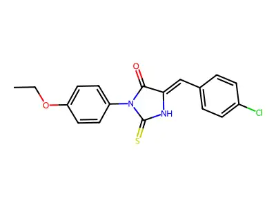 4-Imidazolidinone, 5-((4-chlorophenyl)methylene)-3-(4-ethoxyphenyl)-2-thioxo- structure
