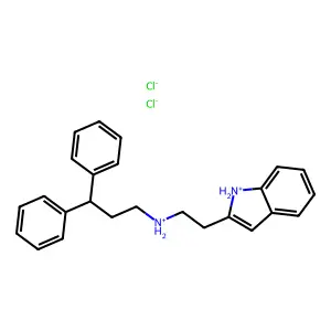 Indole, 2-(2-((3,3-diphenylpropyl)amino)ethyl)-, dihydrochloride structure