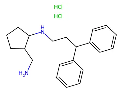 Cyclopentanemethylamine, 2-((3,3-diphenylpropyl)amino)-, dihydrochloride structure