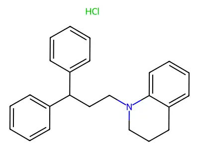 Quinoline, 1,2,3,4-tetrahydro-1-(3,3-diphenylpropyl)-, hydrochloride structure