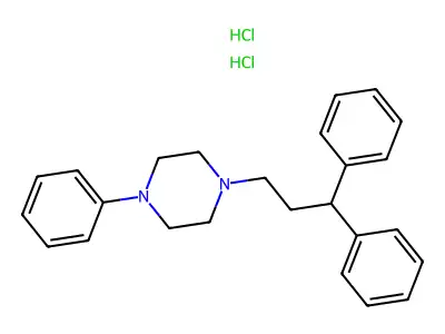Piperazine, 1-(3,3-diphenylpropyl)-4-phenyl-, dihydrochloride structure