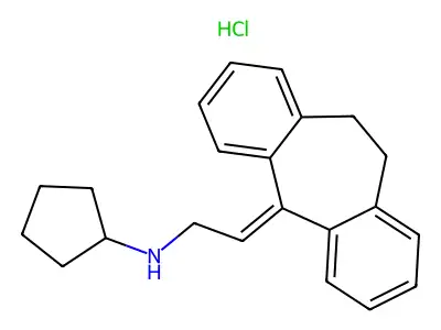 5H-Dibenzo(a,d)cyclopenten-delta(sup 5),beta-ethylamine, 10,11-dihydro-N-cyclohexyl-, hydrochloride structure