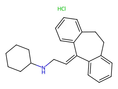 5H-Dibenzo(a,d)cyclopenten-delta(sup 5),beta-ethylamine, 10,11-dihydro-N-cyclohexyl-, hydrochloride structure