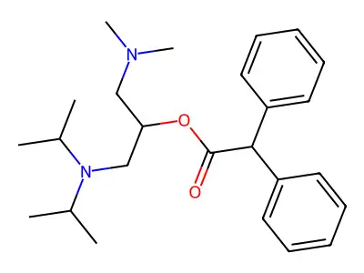 Benzeneacetic acid, alpha-phenyl-, 2-(bis(1-methylethyl)amino)-1-((dimethylamino)methyl)ethyl ester structure