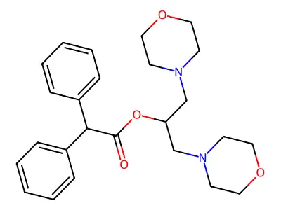 Benzeneacetic acid, alpha-phenyl-, 2-(4-morpholinyl)-1-(4-morpholinylmethyl)ethyl ester structure