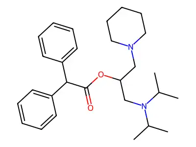 Benzeneacetic acid, alpha-phenyl-, 1-((bis(1-methylethyl)amino)methyl)-2-(1-piperidinyl)ethyl ester structure