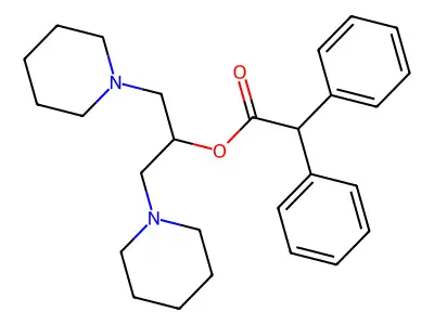 Benzeneacetic acid, alpha-phenyl-, 2-(1-piperidinyl)-1-(1-piperidinylmethyl)ethyl ester structure