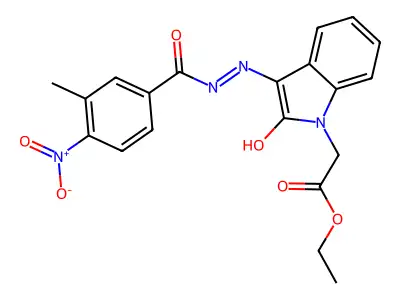 ET (3-((3-ME-4-Nitrobenzoyl)hydrazono)-2-oxo-2,3-dihydro-1H-indol-1-YL)acetate structure