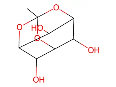 3-Methyl-2,4,10-trioxatricyclo(3.3.1.1(3,7))decane-6,8,9-triol structure