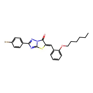 2-(4-Bromophenyl)-5-(2-(hexyloxy)benzylidene)thiazolo[3,2-b][1,2,4]triazol-6(5H)-one structure