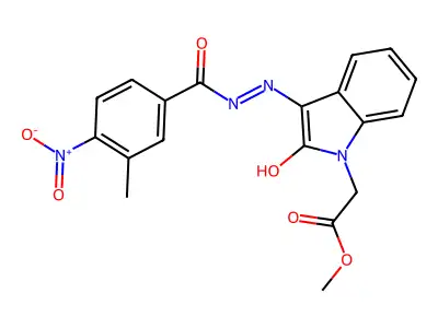 ME(3-((3-ME-4-Nitrobenzoyl)hydrazono)-2-oxo-2,3-dihydro-1H-indol-1-YL)acetate structure