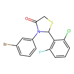 4-Thiazolidinone, 3-(3-bromophenyl)-2-(2-chloro-6-fluorophenyl)- structure