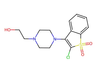 1-Piperazineethanol, 4-(2-chloro-3-benzo(b)thienyl)-, S,S-dioxide structure
