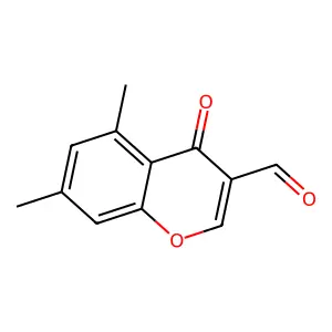 5,7-dimethyl-4-oxo-4H-chromene-3-carbaldehyde structure