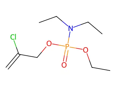 Phosphoramidic acid, N,N-diethyl-, 2-chloroallyl ethyl ester structure