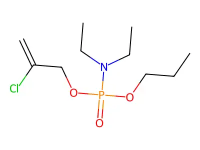 Phosphoramidic acid, N,N-diethyl-, 2-chloroallyl propyl ester structure
