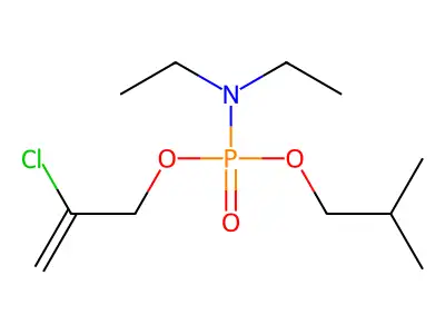 Phosphoramidic acid, N,N-diethyl-, 2-chloroallyl isobutyl ester structure