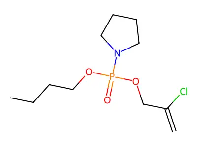 Phosphonic acid, 1-pyrrolidinyl-, (2-chloroallyl) butyl ester structure