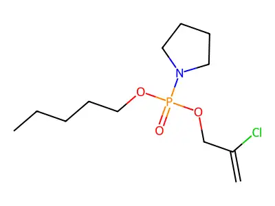 2-Chloroprop-2-en-1-yl pentyl pyrrolidin-1-ylphosphonate structure